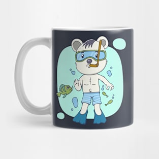 cute bear diving Mug